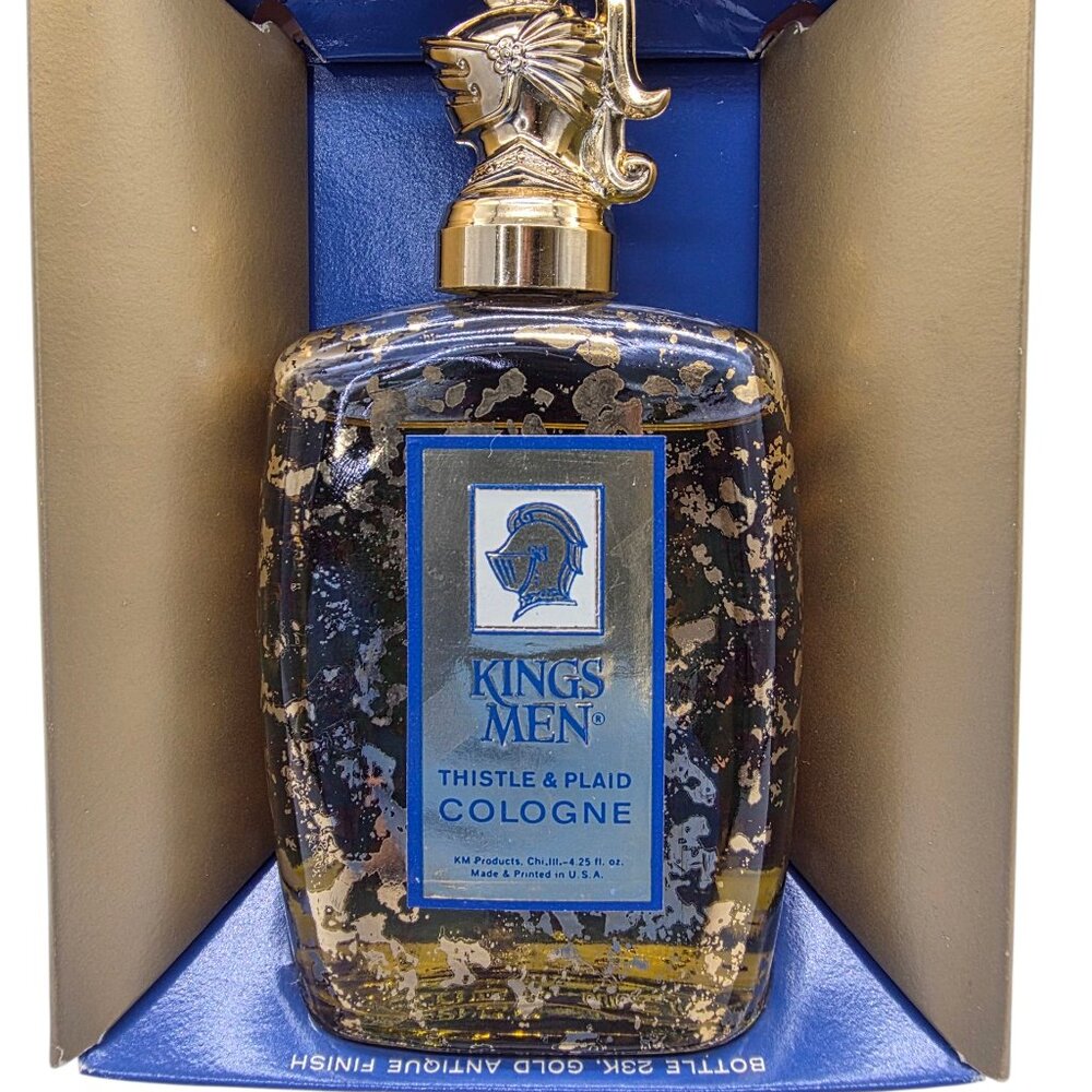 Vintage Kings Men Imperial Gold 4.25fl oz Thistle & Plaid Cologne New Old stock